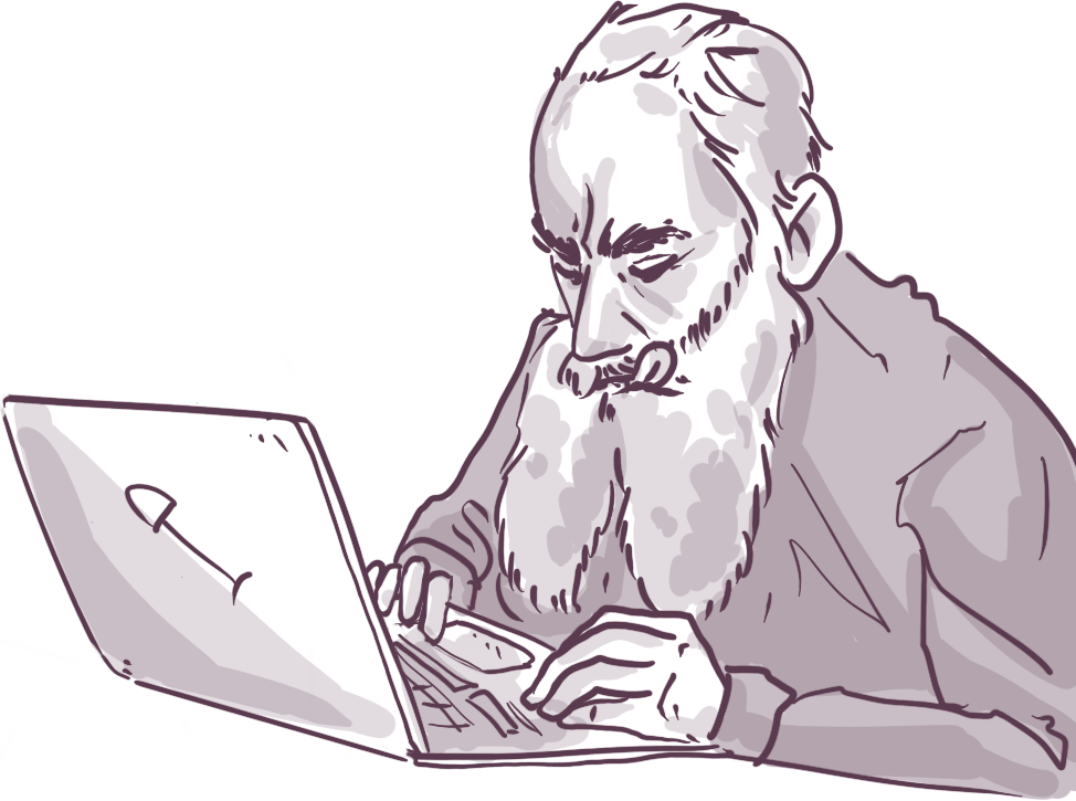 Line art depicting the fusion of code and prose, showing text documents and code snippets interweaving to create clear communication