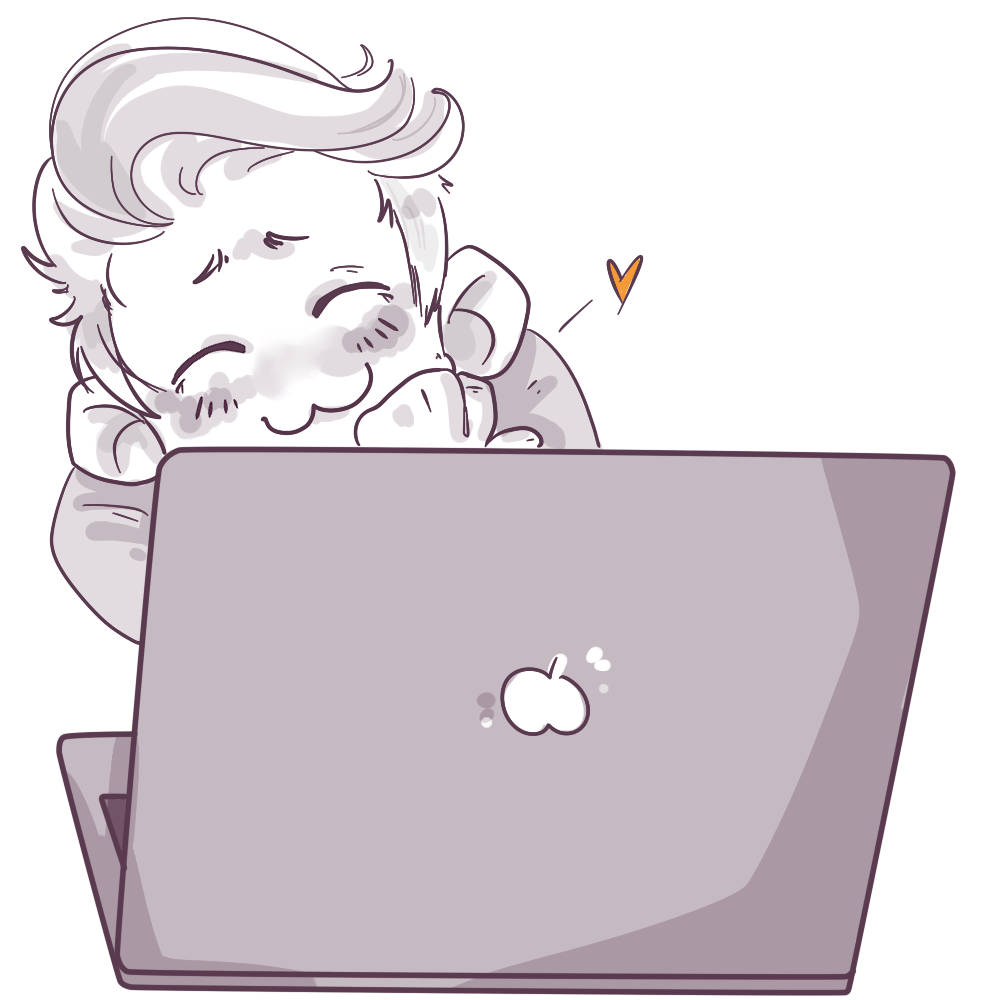 Minimalist illustration capturing the euphoria of coding, showing a developer's expression of joy when code successfully runs