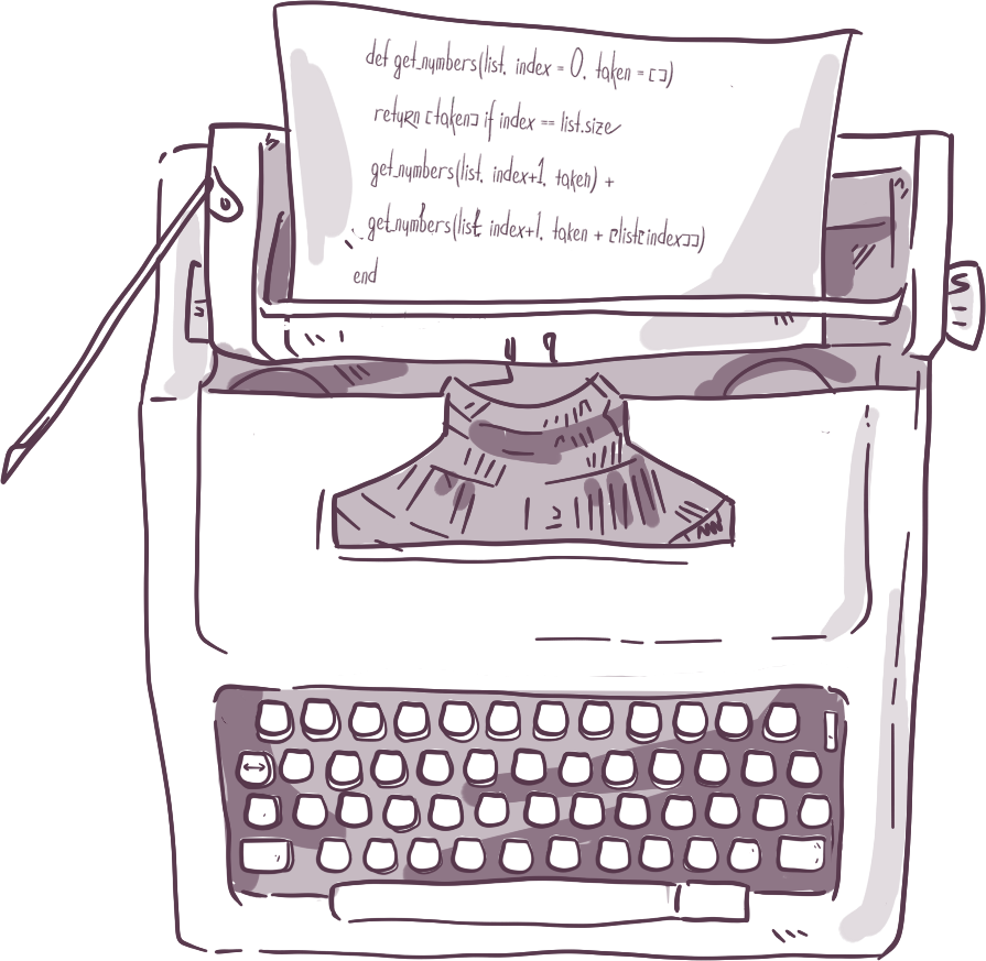 Minimalist line art illustration of a developer's workspace with a text editor interface, highlighting essential development tools and clean coding environment